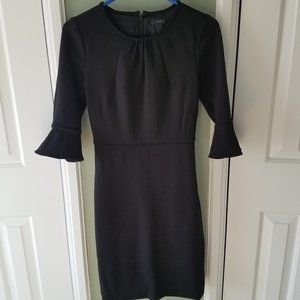 J. Crew Bell Sleeve Ponte Knit Black Dress - Size 2 - Office Party Cocktail
